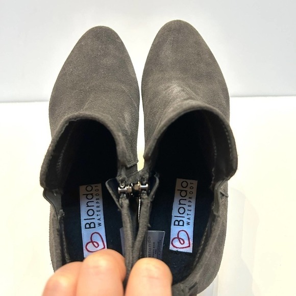 Blondo Ida Waterproof Suede Grey Gray Ankle Boots Booties, Size 6 - Picture 10 of 14